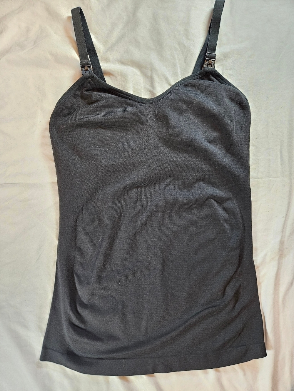 Unbranded Womens Dark Gray Maternity Nursing Adjustable Strap Tank Top Sz Large